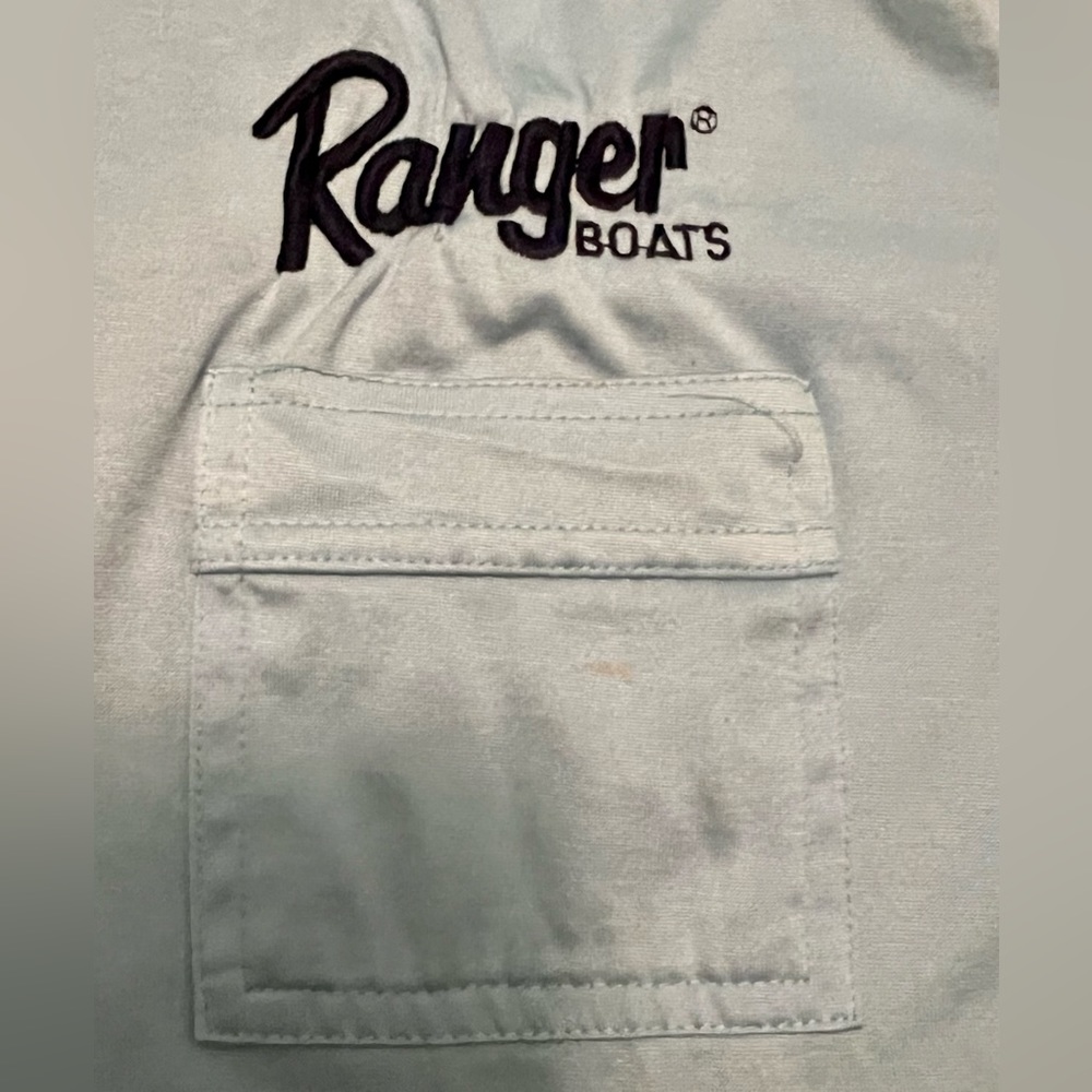 Vintage Light Blue Ranger Boats Collared T-Shirt/Shop Uniform, Large, Super Soft - Picture 3 of 15